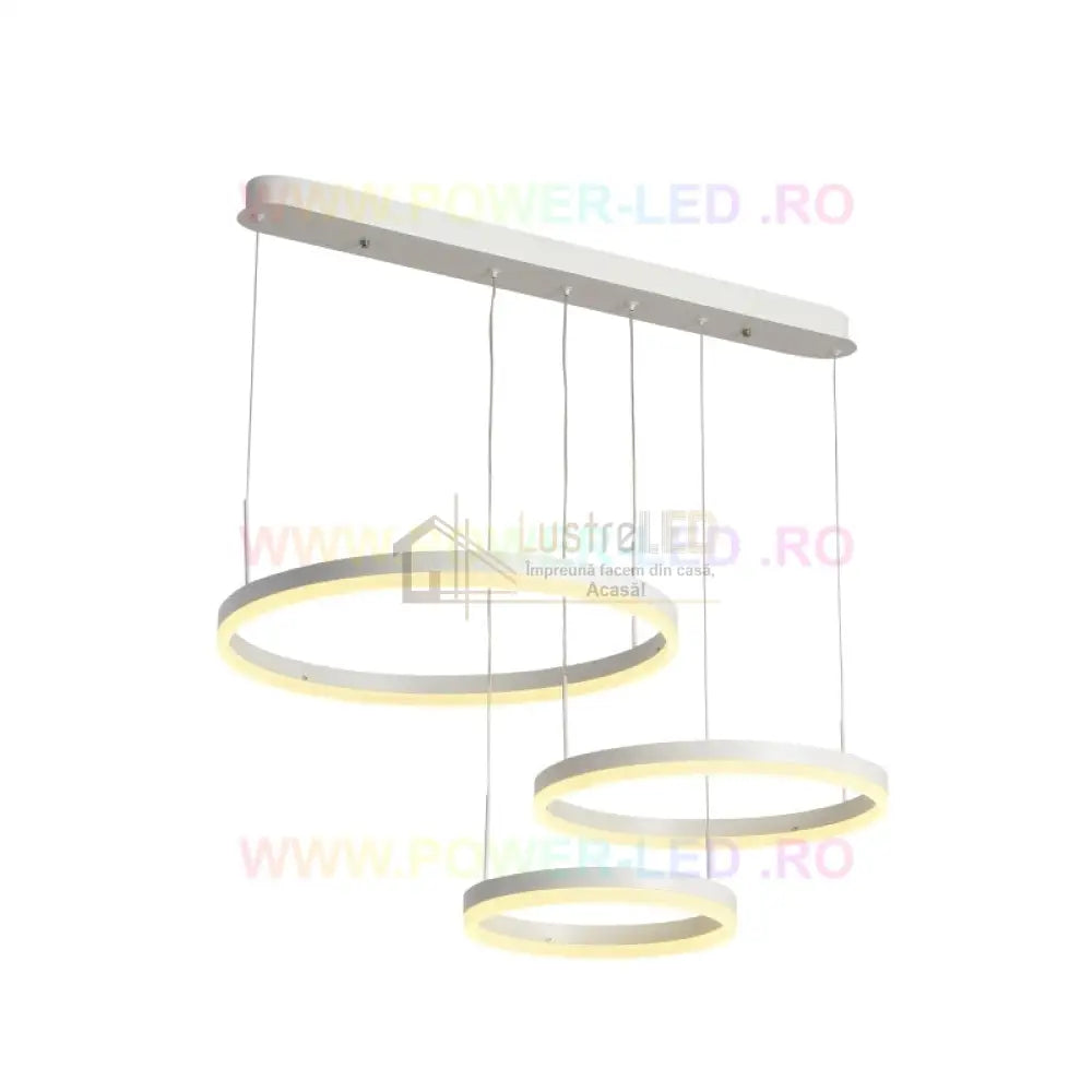 Lustra Led 150W Cassandra Circle Alba 3 Segmente Echivalent 600W Lighting Fixtures