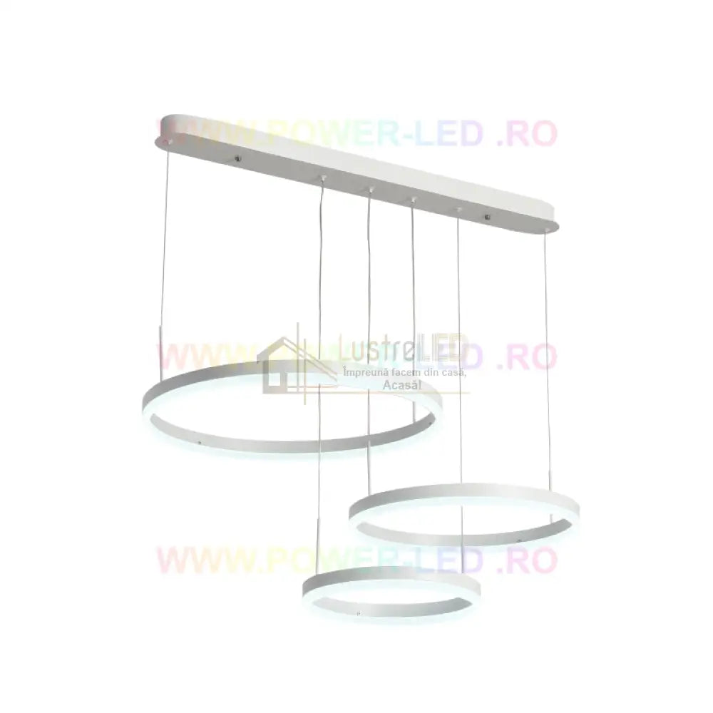 Lustra Led 150W Cassandra Circle Alba 3 Segmente Echivalent 600W Lighting Fixtures