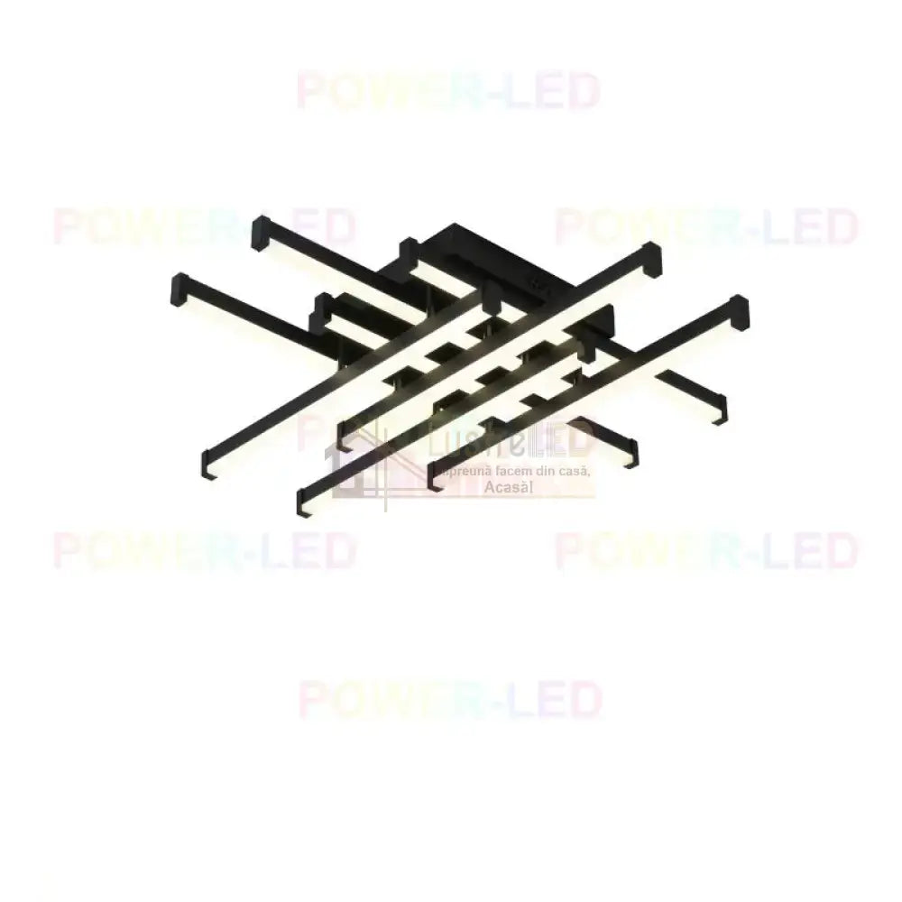 Lustra Led 160W 8 Lines Design Black Telecomanda Lighting Fixtures