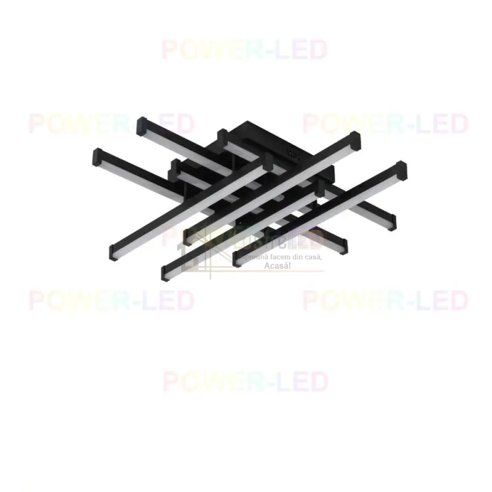 Lustra Led 160W 8 Lines Design Black Telecomanda Lighting Fixtures