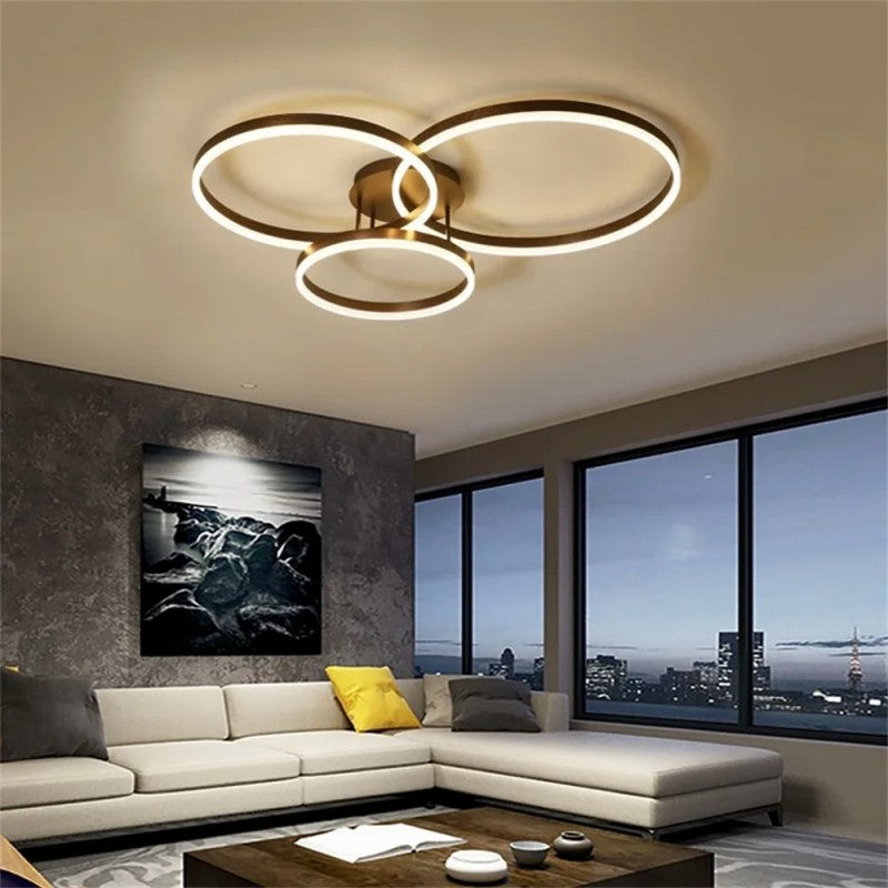 Lustra LED Beauty Brown Circle Echivalent 600W Telecomanda