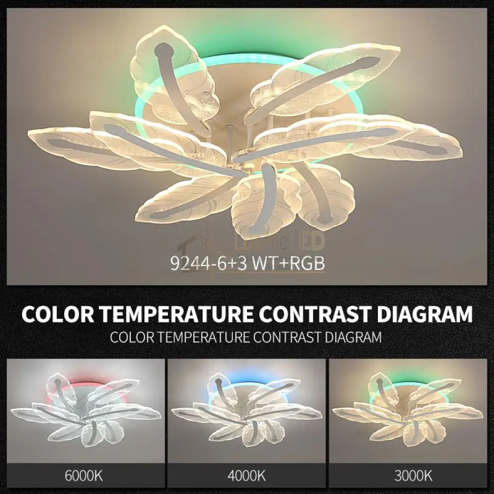 Lustra Led 162W Maxi Pyu Feather Rgb Echivalent 700W Ceiling Light Fixtures