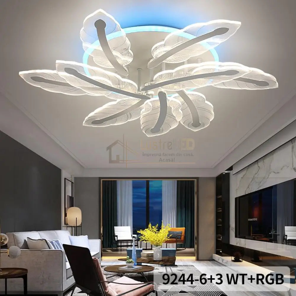 Lustra Led 162W Maxi Pyu Feather Rgb Echivalent 700W Ceiling Light Fixtures