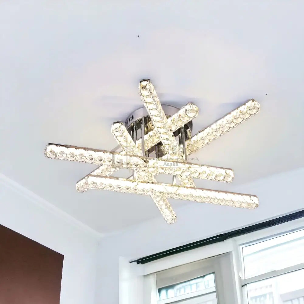 Lustra Led 168W 6 Lines Cristal Telecomanda Chandeliers Crystal