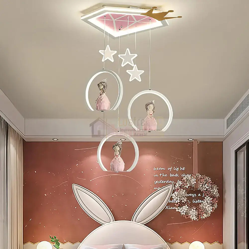 Lustra LED 170W Galaxy Princess Telecomanda 5302 ALBA / 49CM / KIDS Lighting Fixtures