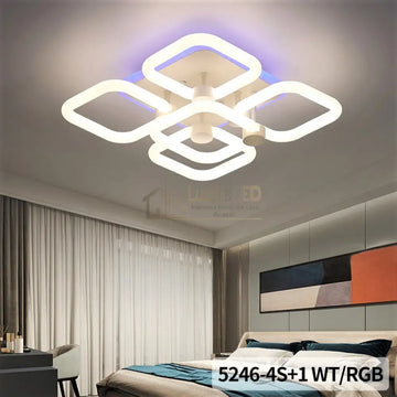 Lustra LED 172W SQUARE 4+1 RGB SMART Telecomanda