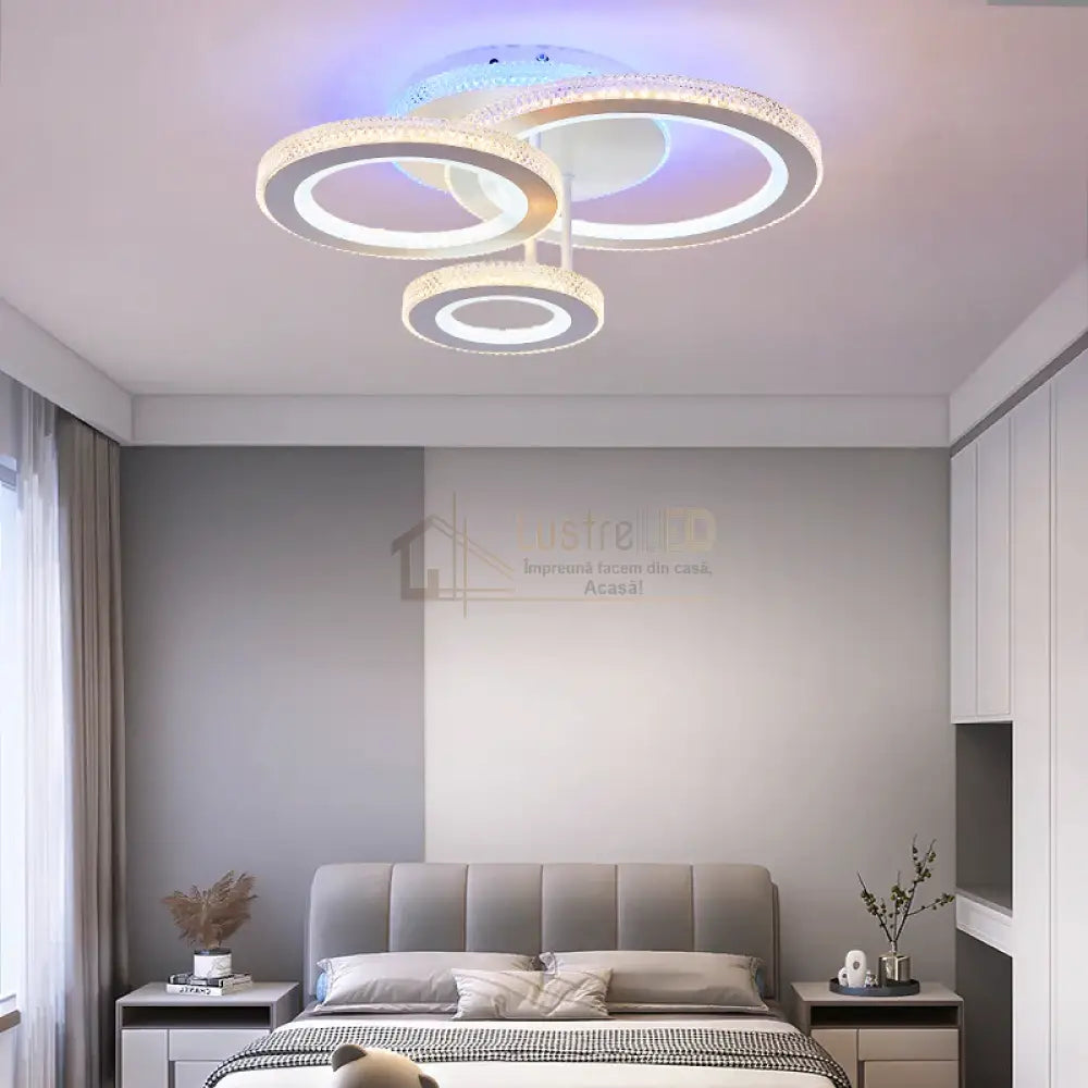 Lustra Led 174W M600-1 + 1 + 1 Rgb Telecomanda Echivalent 600W Lighting Fixtures