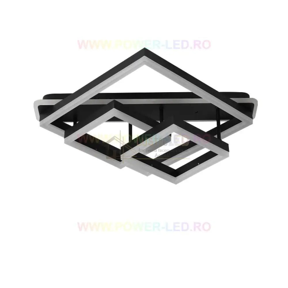 Lustra Led 182W Allis Squares Black Telecomanda Lighting Fixtures
