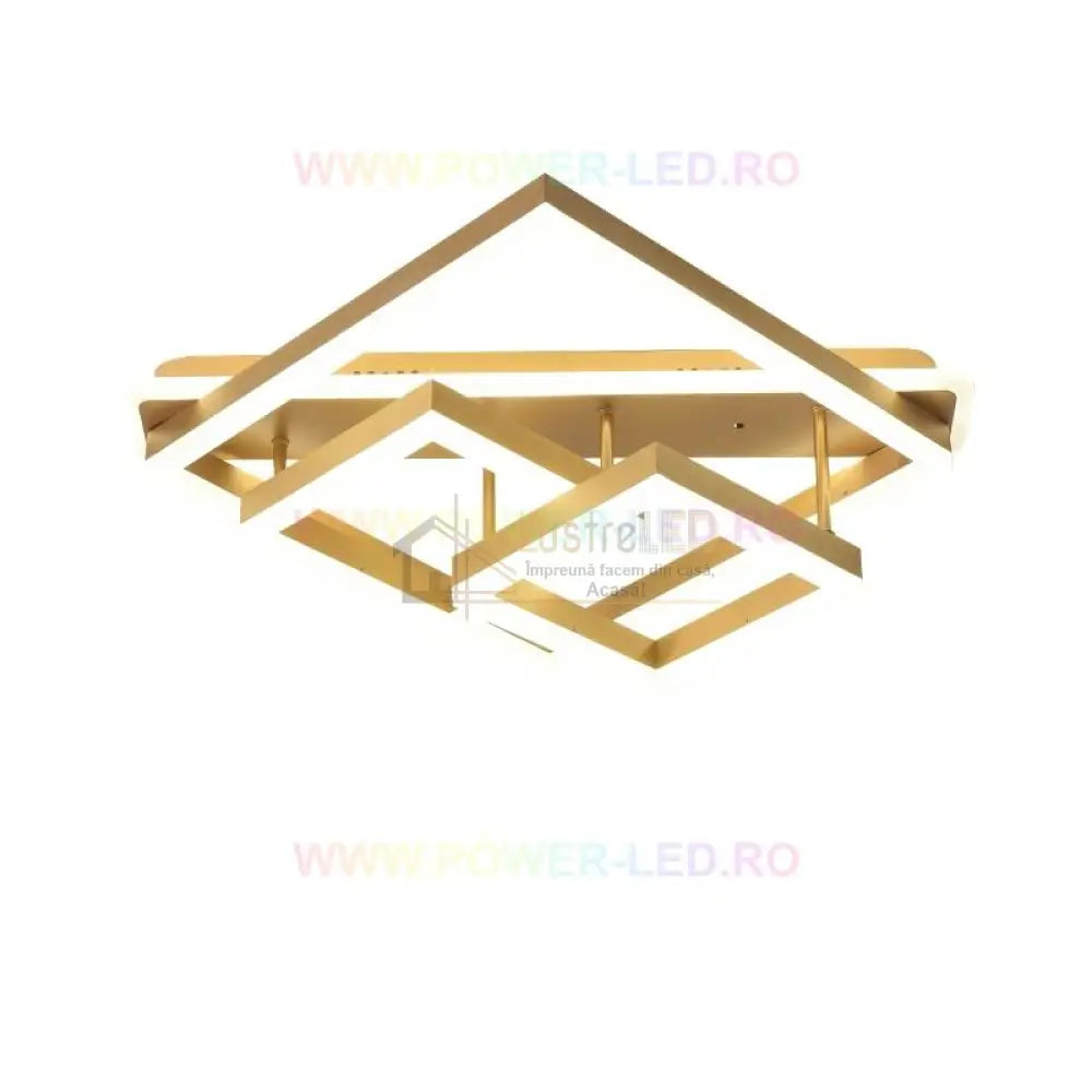 Lustra Led 182W Allis Squares Gold Telecomanda Lighting Fixtures