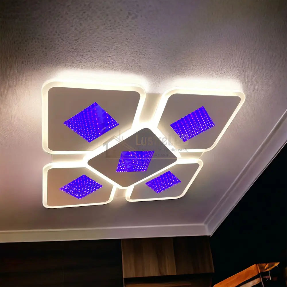 Lustra Led 182W Venice Mirror 3D Rgb Echivalent 600W Lighting Fixtures