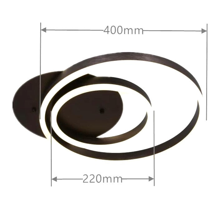 Lustra LED 160W BROWN 2 RINGS Telecomanda