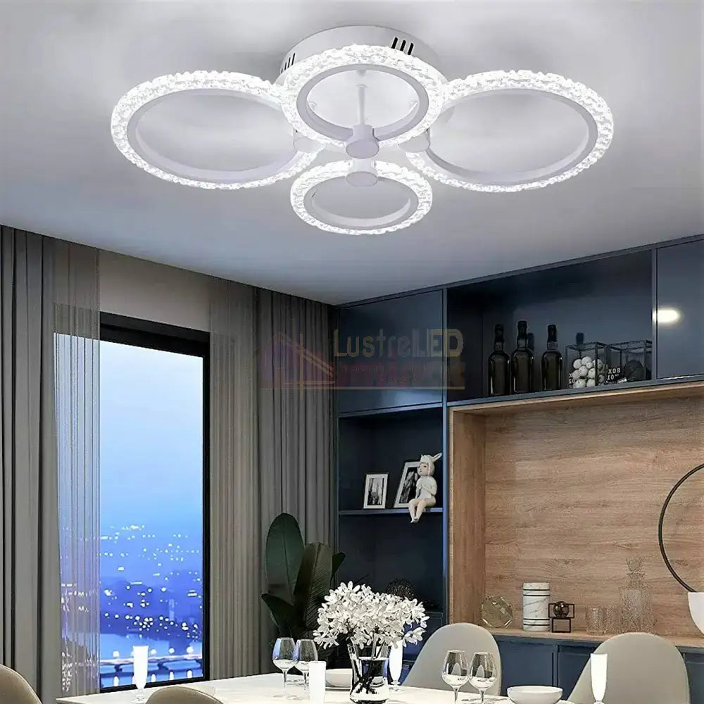 Lustra Led 88W 2 + 2 Circle Design Bubble Telecomanda Lighting