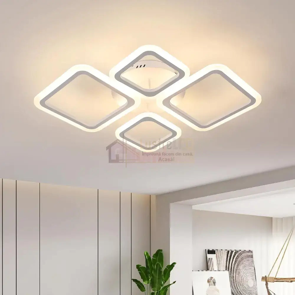 Lustra Led 2 + 2 Diamond Echivalent 350W Telecomanda Lighting Fixtures