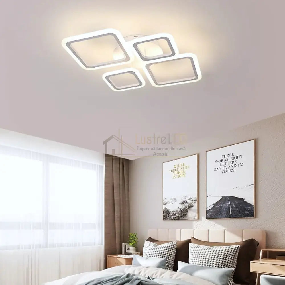 Lustra Led 2 + 2 Diamond Echivalent 350W Telecomanda Lighting Fixtures