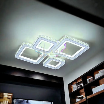 Lustra LED 2+2 DIAMOND RGB Alb Cristal Echivalent 400W