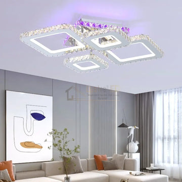 Lustra LED 2+2 DIAMOND RGB Chrome Cristal Echivalent 400W