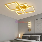 Lustra LED 2 + 2 SQUARE GOLD Telecomanda 240W 5190-2 + 2 GD SQUARE DESIGN / AURIE Lighting Fixtures