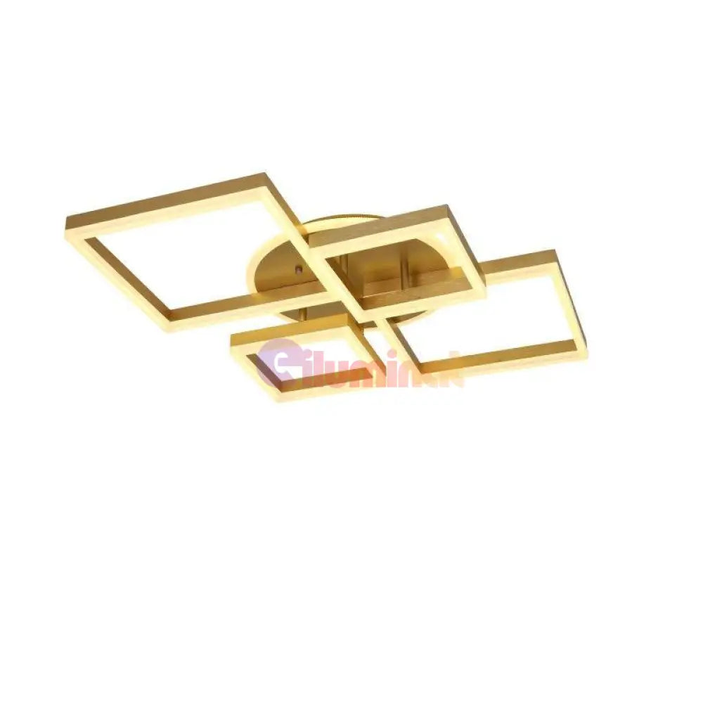 Lustra LED 2 + 2 SQUARE GOLD Telecomanda 240W 5190-2 + 2 GD SQUARE DESIGN / AURIE Lighting Fixtures