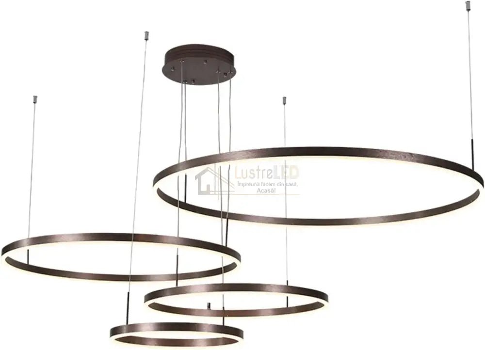 Lustra Led 204W Wonderland Brown 4 Segmente Mobile Telecomanda Chandeliers