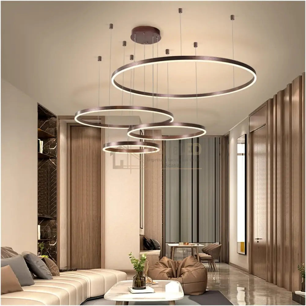 Lustra Led 204W Wonderland Brown 4 Segmente Mobile Telecomanda Chandeliers