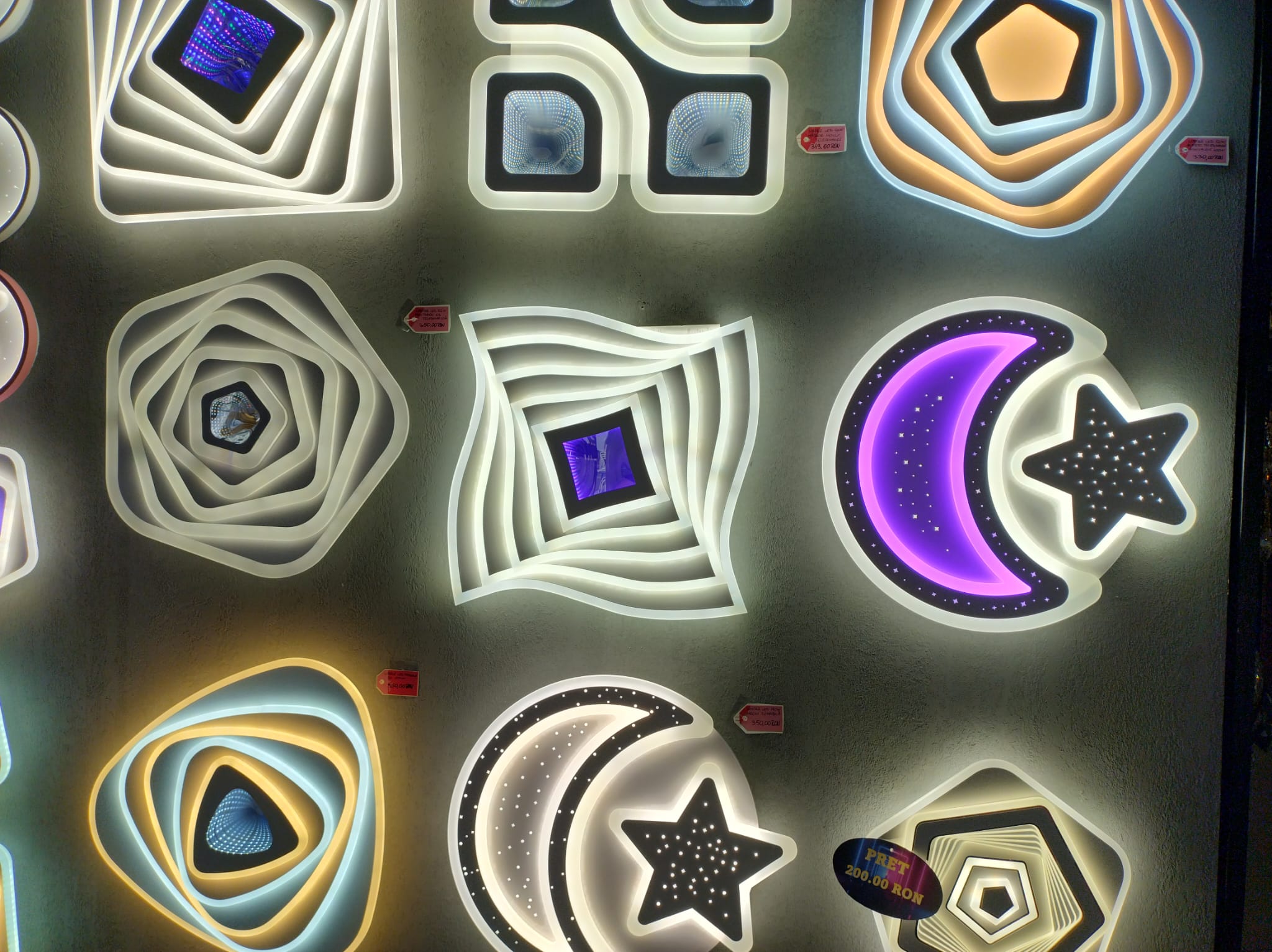 Lustra LED 206W Cross MIRROR 3D RGB Echivalent 600W