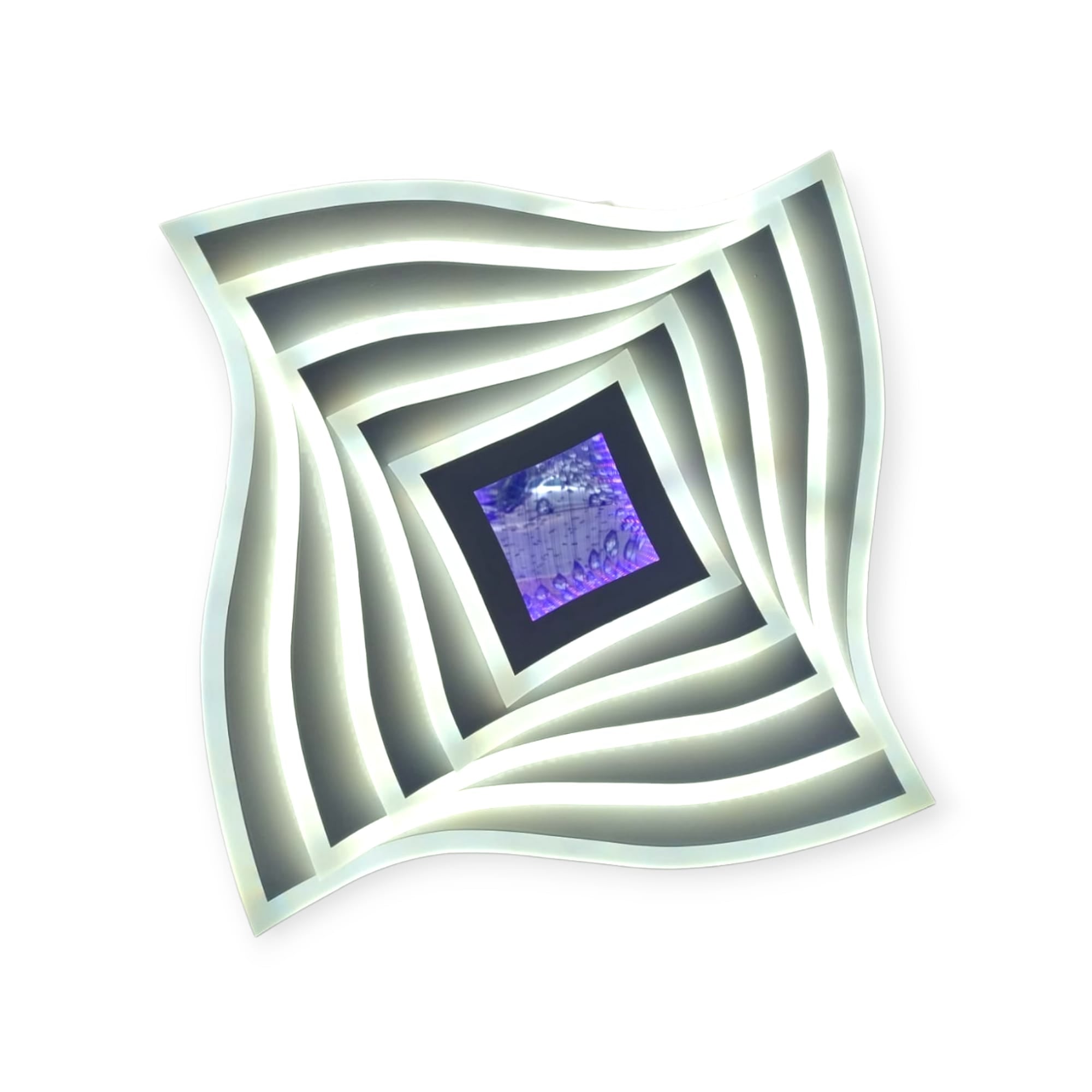 Lustra LED 206W Cross MIRROR 3D RGB Echivalent 600W