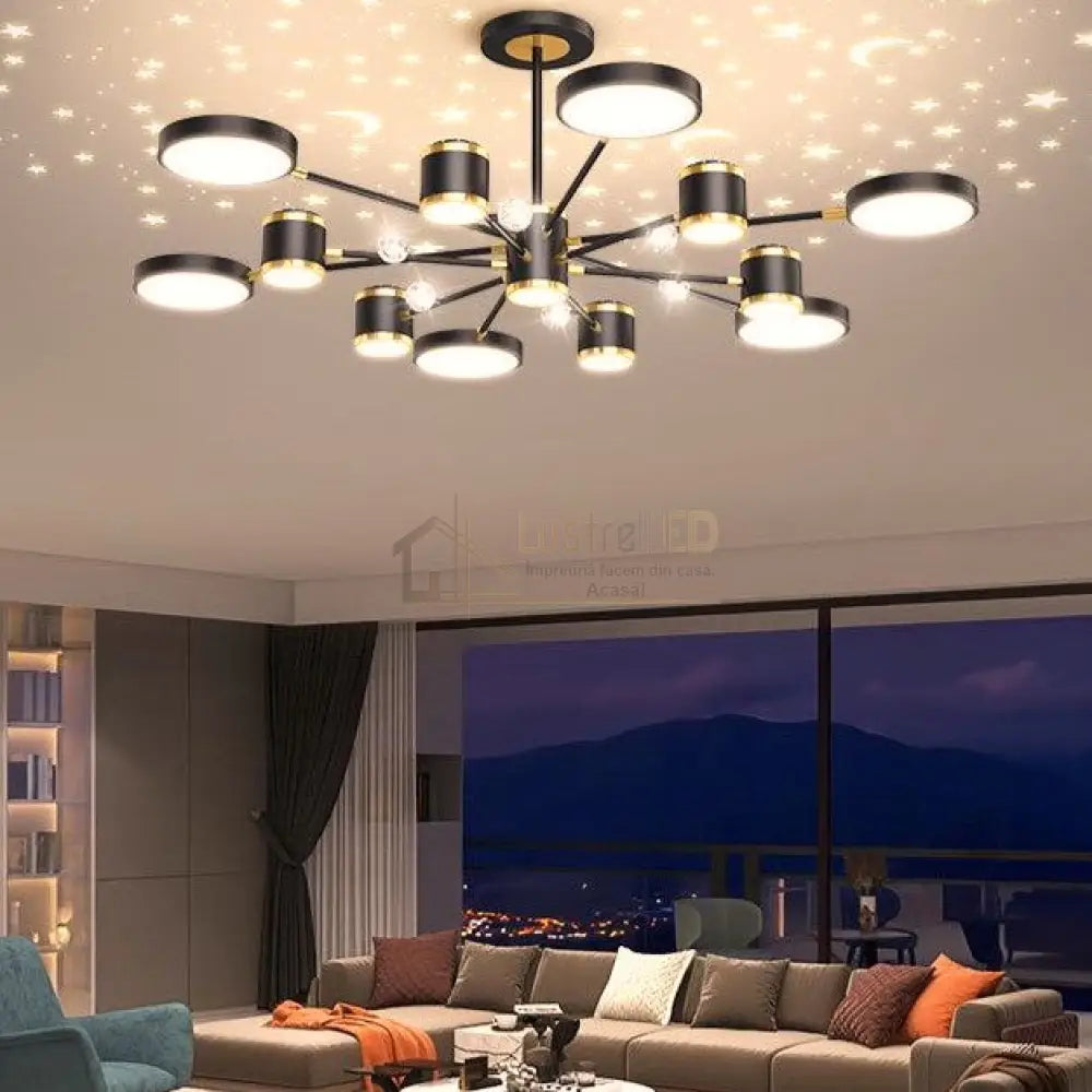 Lustra Led 208W Wonderfull Echivalent 600W Telecomanda Lighting Fixtures