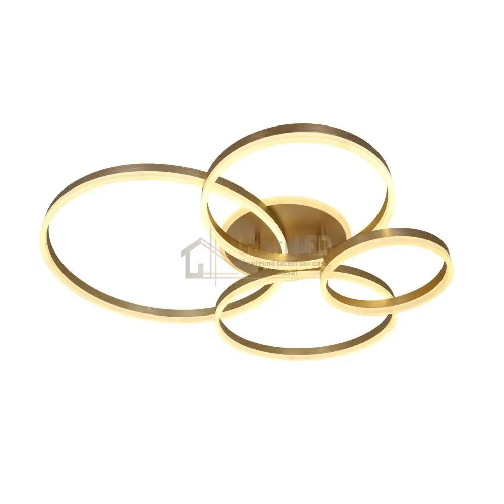 Lustra Led 234W Circle Gold Luxury Echivalent 1200W Telecomanda Lighting Fixtures