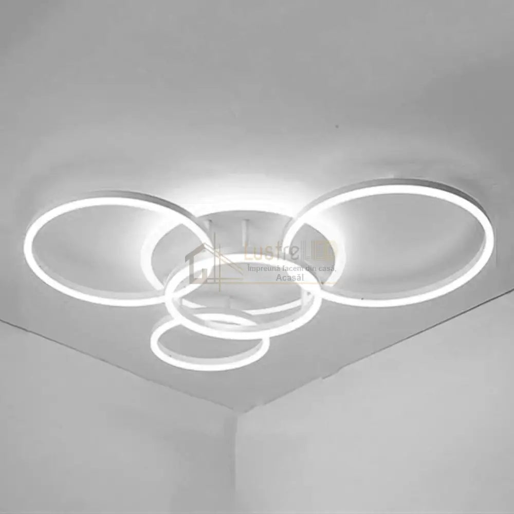 Lustra LED 234W CIRCLE White Luxury Echivalent 1200W Telecomanda CIRCLE DESIGN / ALBA / 98CM Lighting Fixtures