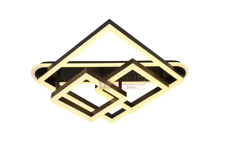 Lustra Led 240W Three Square Design Maro Telecomanda Lighting Fixtures