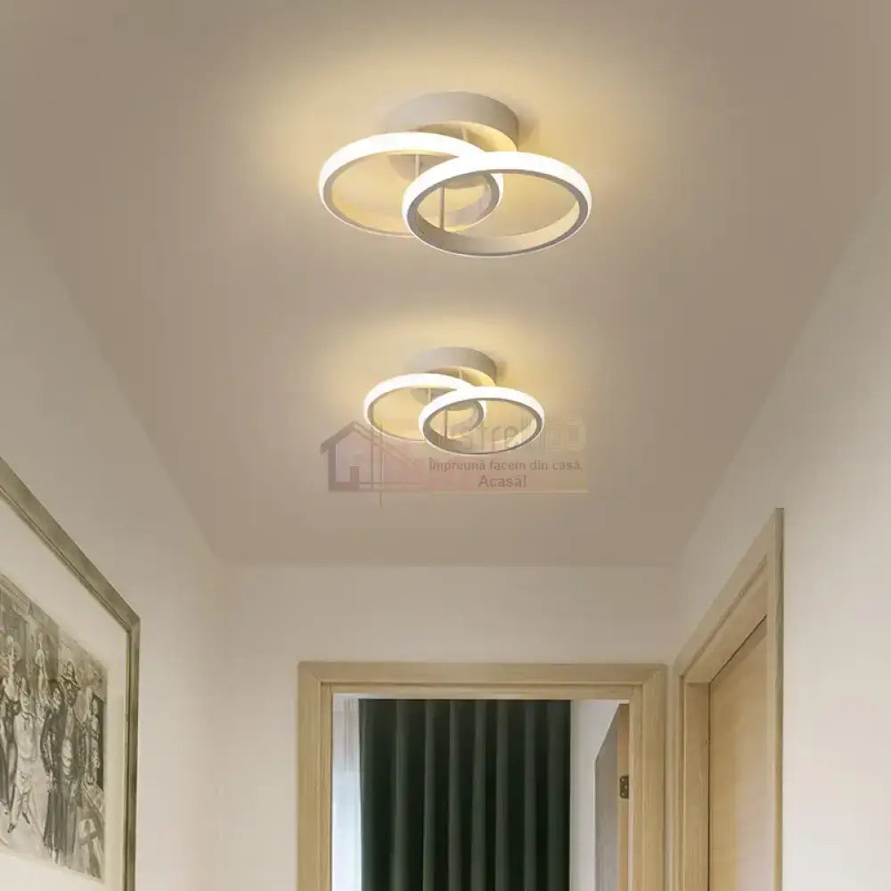 Lustra Led 28W Double Ring Alb Echivalent 150W Lighting Fixtures