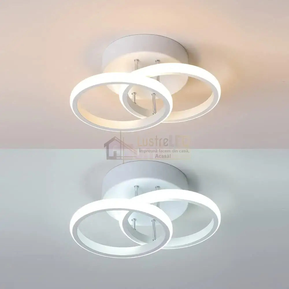 Lustra Led 28W Double Ring Alb Echivalent 150W Lighting Fixtures