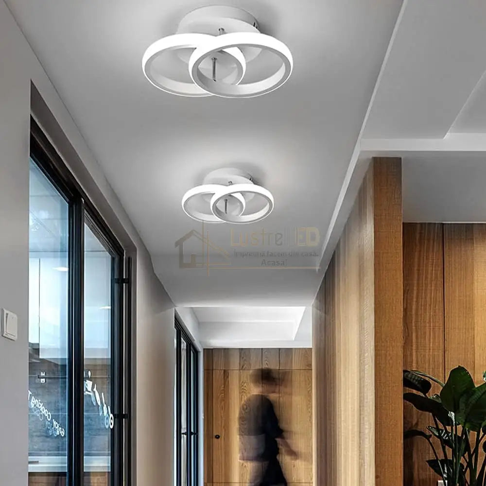 Lustra Led 28W Two Circle Echivalent 200W Lighting Fixtures