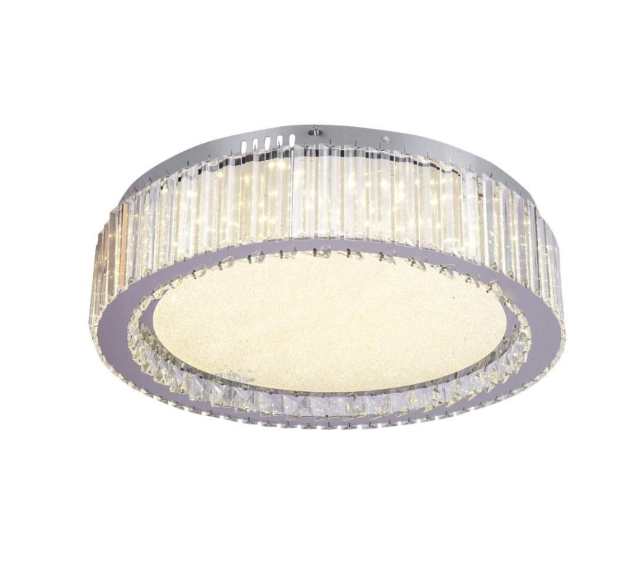 Lustra LED Argintie Aurora Crystal Round Telecomanda Chandeliers Crystal
