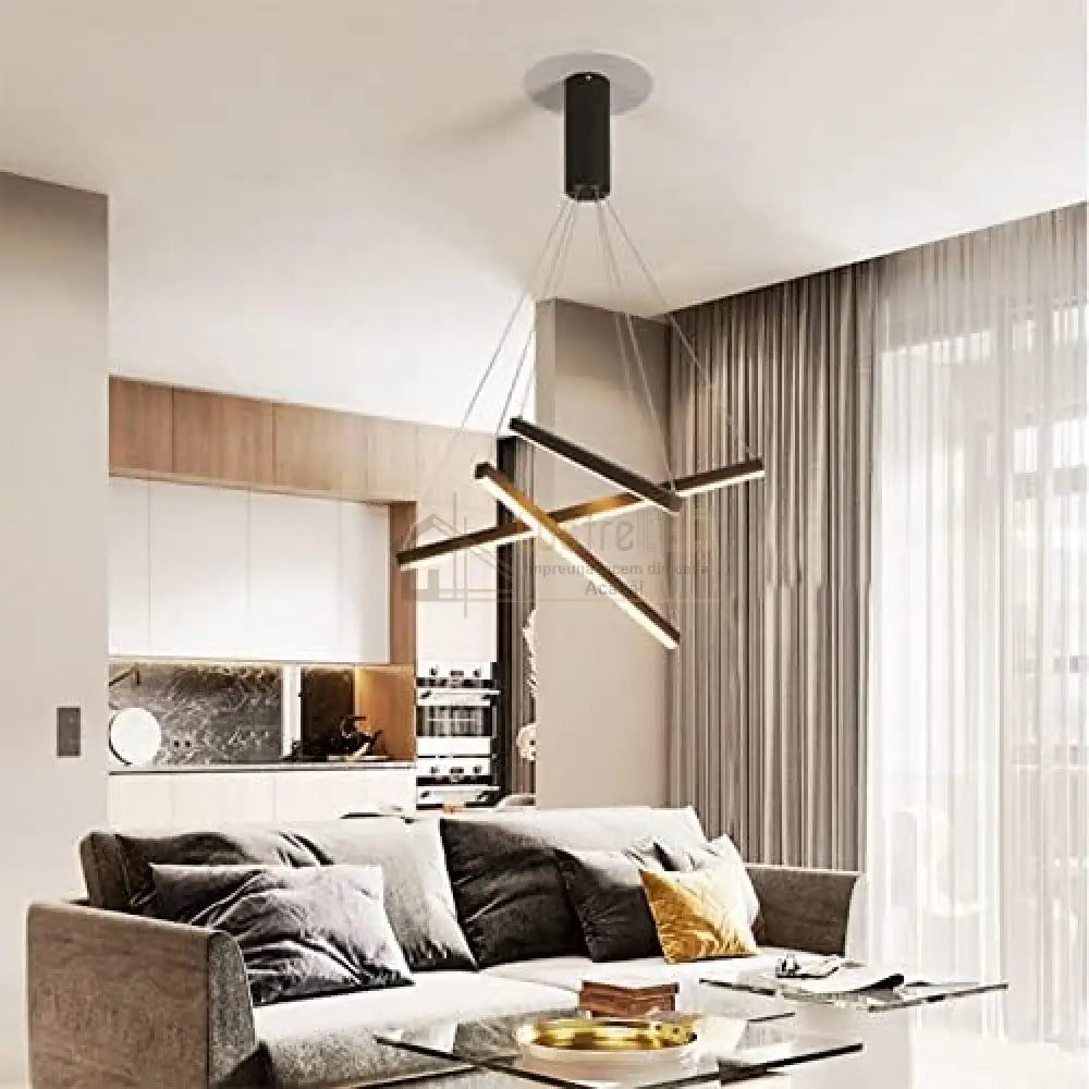 Lustra LED 3 Geometric BLACK LINES Suspendata Echivalent 400W lustreled.ro