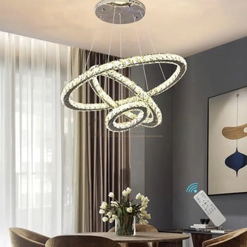 Lustra LED 3 Segmente CRISTAL SLIM Echivalent 600W Telecomanda