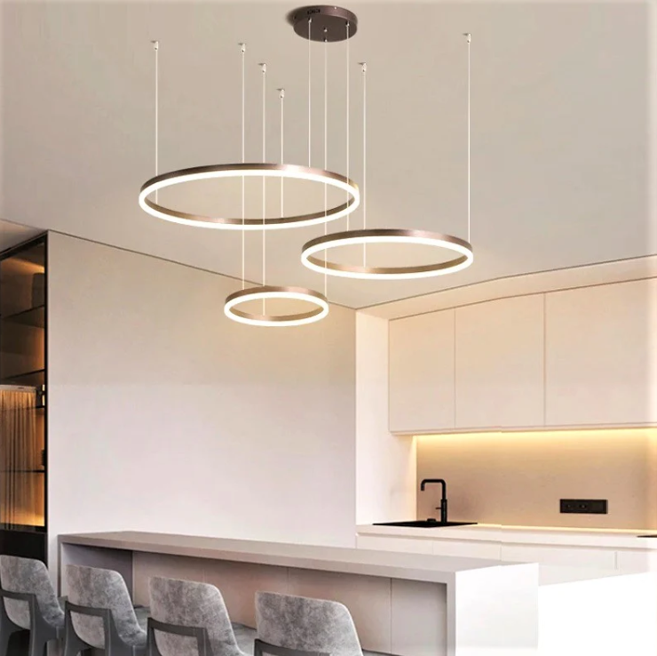 Lustra LED 74W WONDERLAND BROWN 3 Segmente Mobile Telecomanda - 30+40+60cm