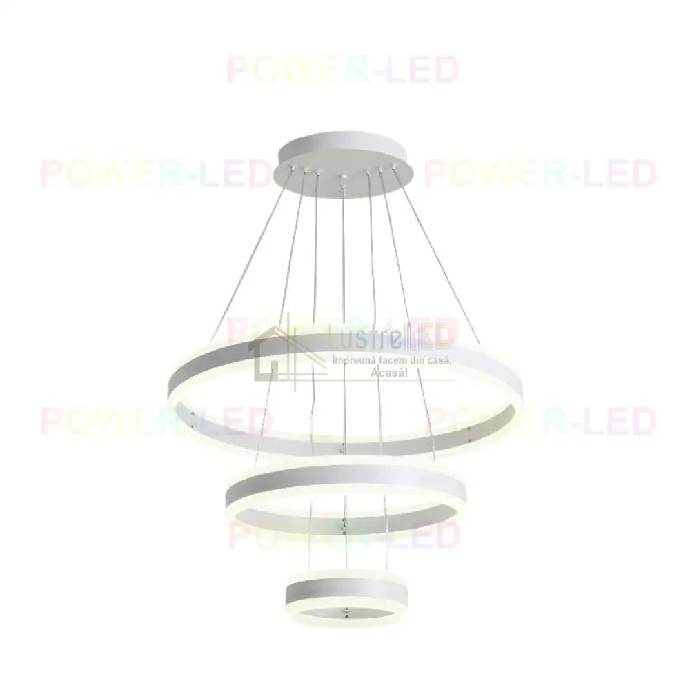 Lustra Led 308W King Alb 3 Segmente Telecomanda Chandeliers
