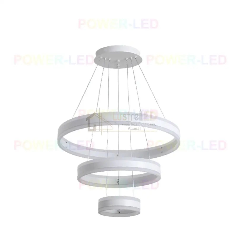 Lustra Led 308W King Alb 3 Segmente Telecomanda Chandeliers