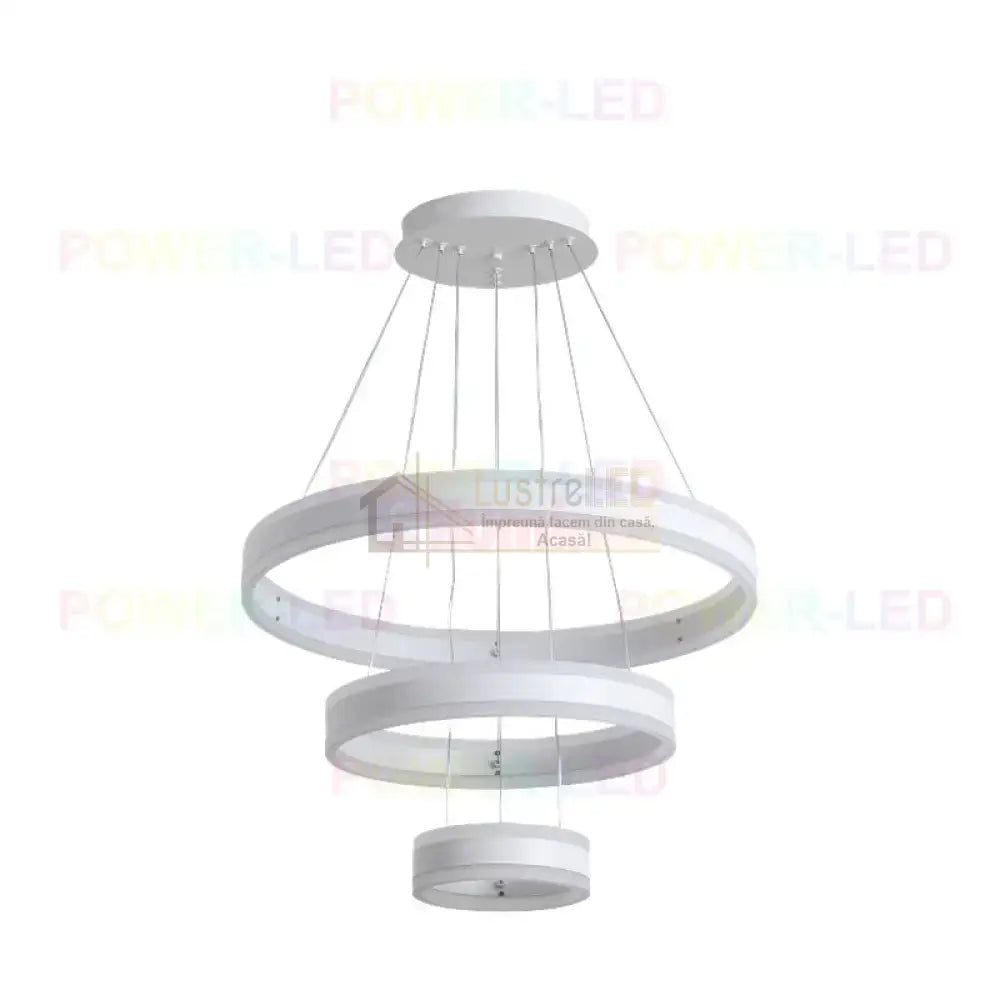 Lustra Led 308W King Alb 3 Segmente Telecomanda Chandeliers