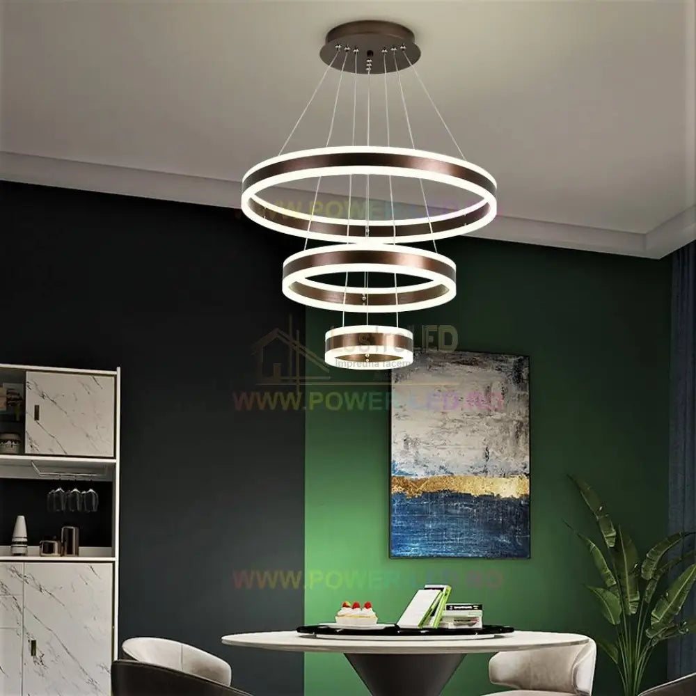 Lustra Led 308W King Wenge 3 Segmente Telecomanda Lighting Fixtures