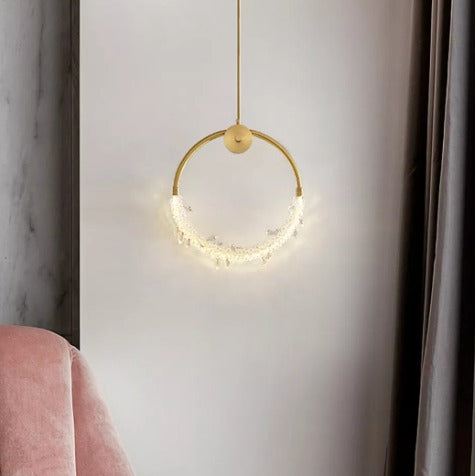 Pendul LED Luxury Gold Cristal Echivalent 150W