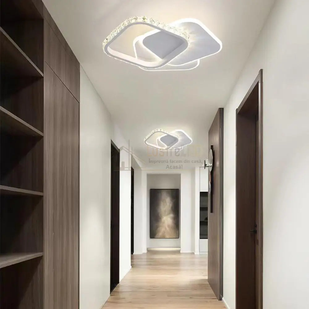 Lustra Led 31W Squares Cristal Echivalent 200W Lighting Fixtures
