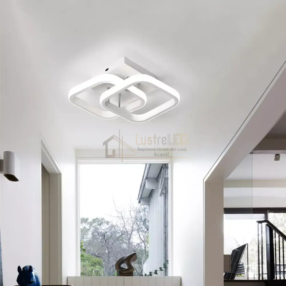 Lustra Led 32W Two Square Echivalent 200W Lighting Fixtures