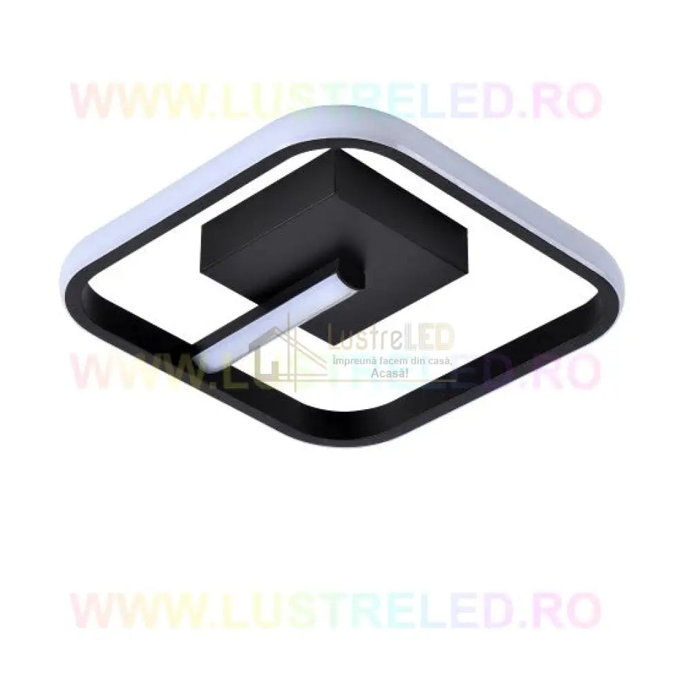 Lustra Led 36W Venus Square Black Echivalent 150W