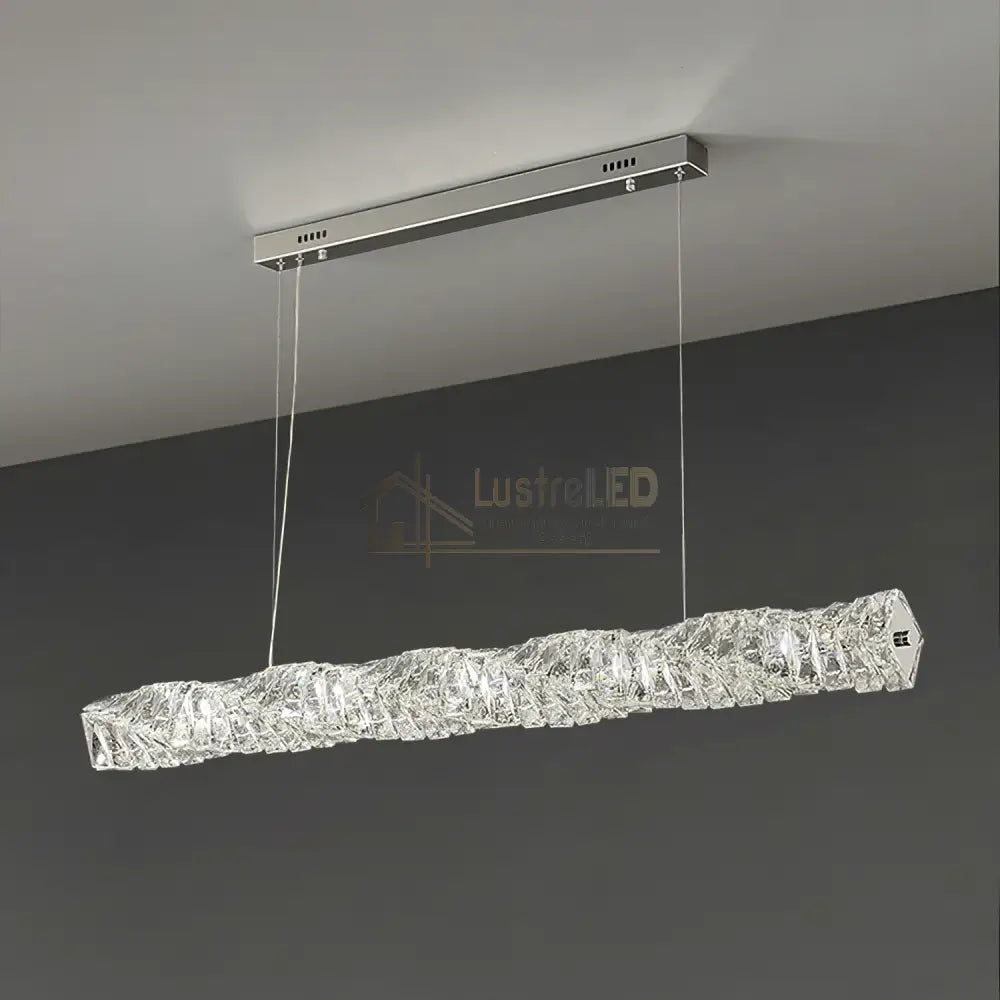 Lustra Led 38W Cristal Wave Argintiu Telecomanda Chandeliers Crystal