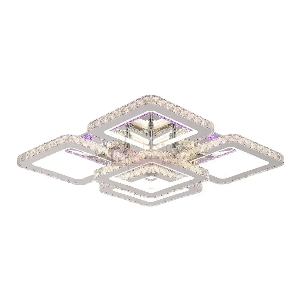 Lustra Led 226W 4 + 1 Square Rgb Cristal Telecomanda Lighting Fixtures