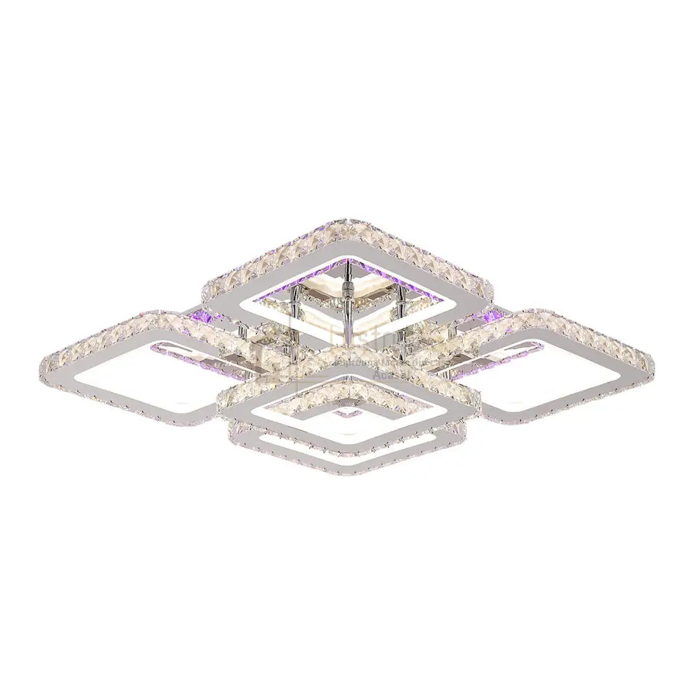 Lustra Led 226W 4 + 1 Square Rgb Cristal Telecomanda Lighting Fixtures