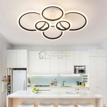 Lustra LED 4+2 CIRCLE MAXI Alb+Negru SMART Echivalent 600W