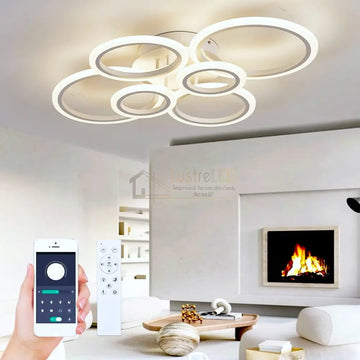 Lustra Led 4 + 2 Circle Maxi Alb Smart Echivalent 600W Lighting Fixtures